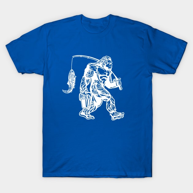 Fishing Big Foot T-Shirt by Tee-hub